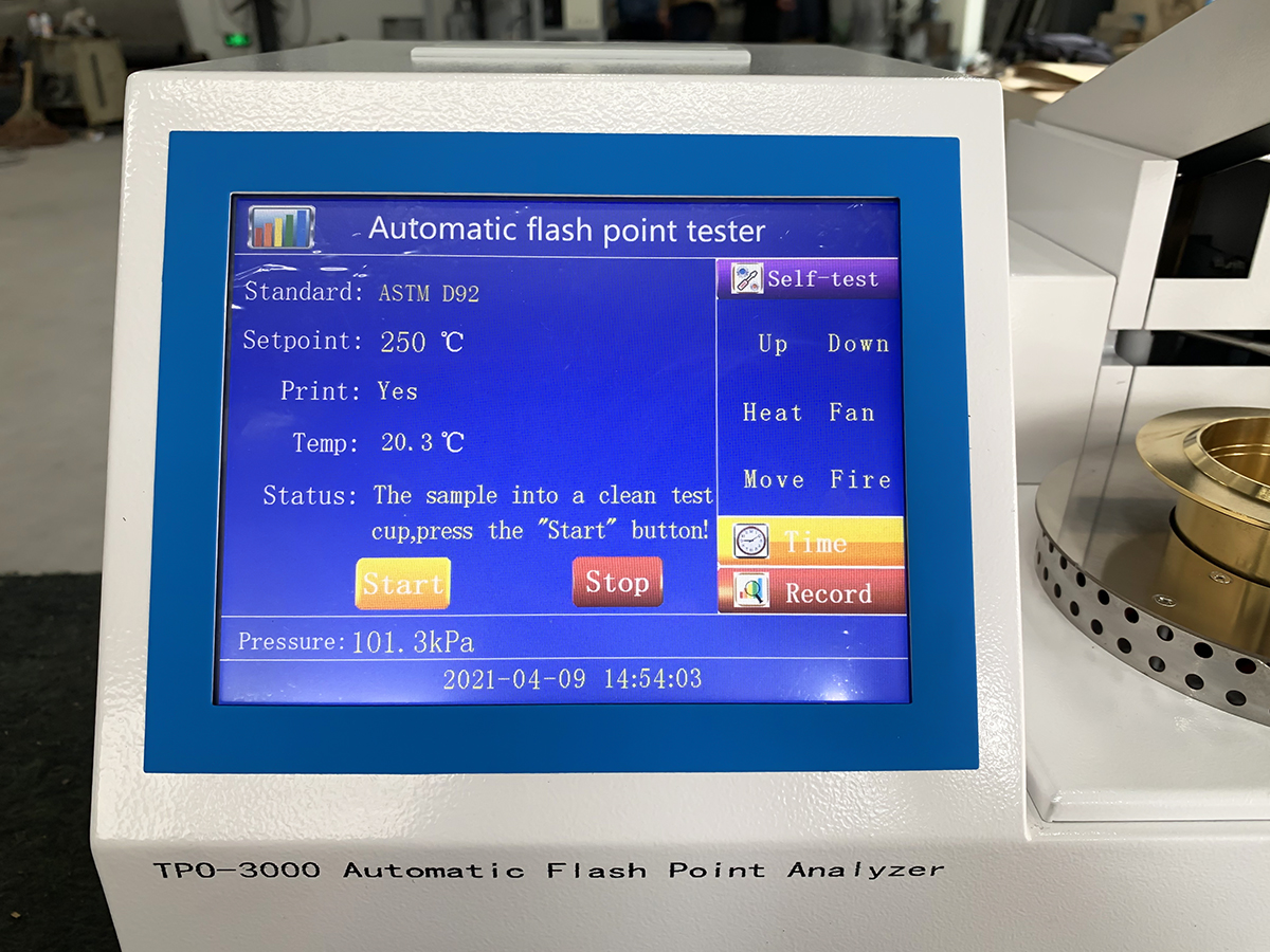 ASTM D92 TPO-3000 Ganap na Awtomatikong Flash Point Analyzer (Open-Cup)